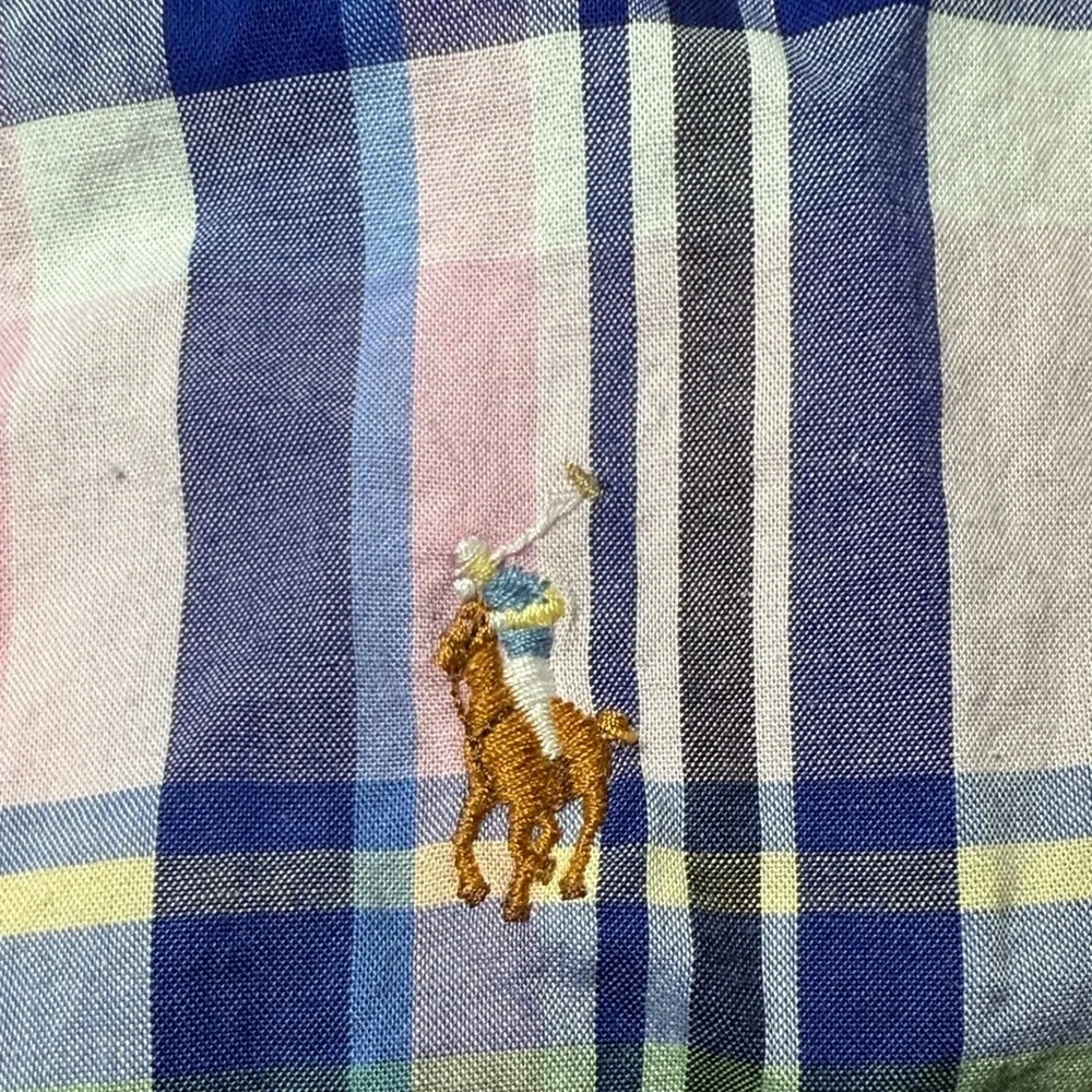 Polo Ralph Lauren Boys Short Sleeve Button Up Plaid Shirt Large 14-16